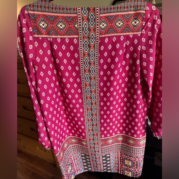 LOFT XXSP Diamond Mosaic 3/4 Sleeve Dress - Picture 5 of 10